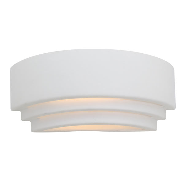 Gypsum White Half Round Single Or Tiered Wall Light - Lighting.co.za