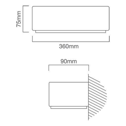 Gypsum White Rectangular Brick Wall Light 2 Sizes - Lighting.co.za