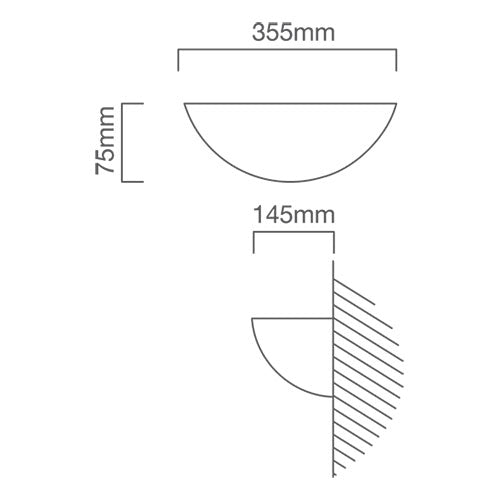 Gypsum White Half Round Stacey Wall Light - Lighting.co.za