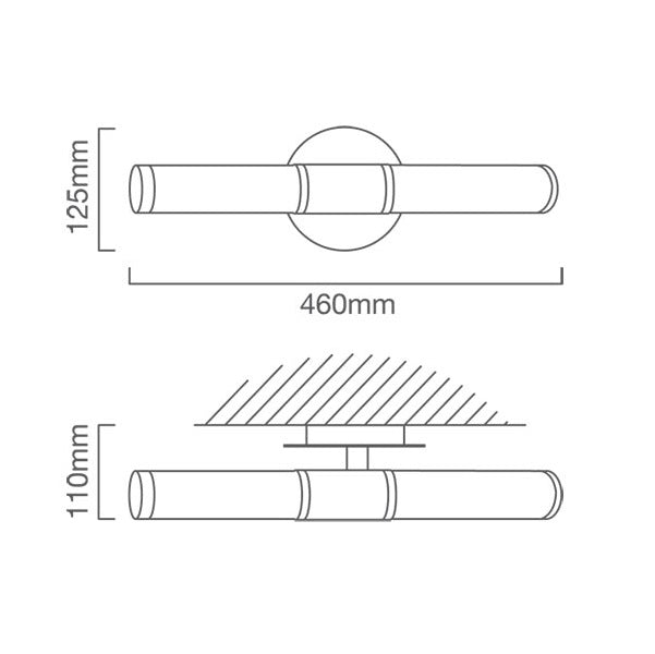 Palmera 2 Light Chrome Bathroom Wall Light - Lighting.co.za