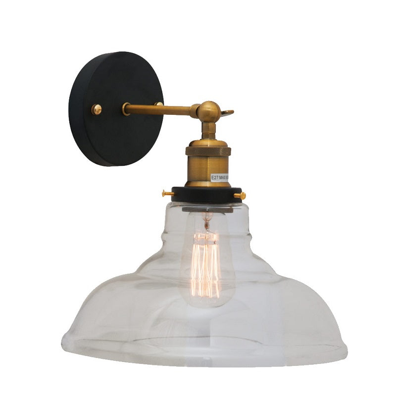Kimbal Farmstyle Clear Glass And Brass Wall Light - Lighting.co.za