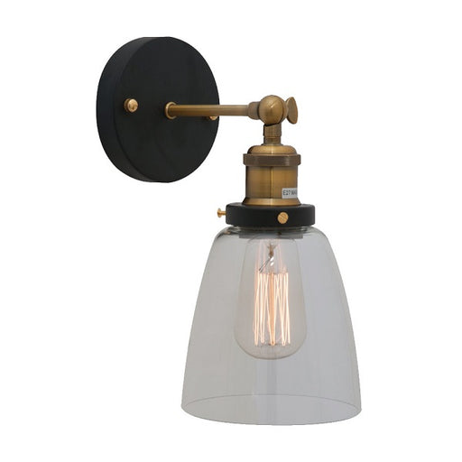 Genoa Bell Clear Glass And Antique Brass Wall Light - Lighting.co.za
