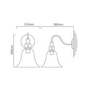 Vino Farmstyle Clear Glass Bell Wall Light - Lighting.co.za