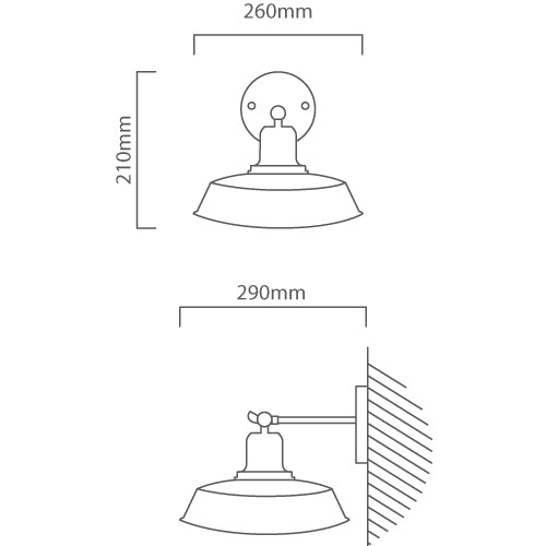 Farmhouse Antique Brown Wall Light - Lighting.co.za