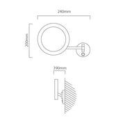 Amari 3W LED Cosmetic Chrome Bathroom Mirror Wall Light 2 Sizes - Lighting.co.za