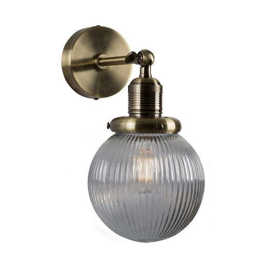 Barcelona Antique Brass and Clear Glass Wall Light - Lighting.co.za