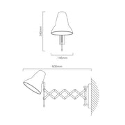 Cologne Black | White Expandable Wall Light - Lighting.co.za