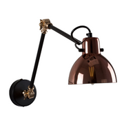 Siena Black Adjustable Glass Shade Arm Wall Light - Lighting.co.za