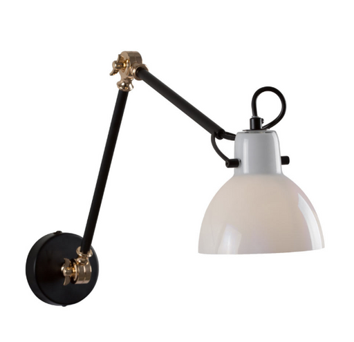 Siena Black Adjustable Glass Shade Arm Wall Light - Lighting.co.za