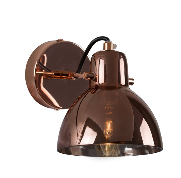 Siena White Or Copper Glass Shade Wall Light - Lighting.co.za