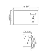 Nordic Long  Black | White LED Bedside Reading Wall Light with USB Port - Lighting.co.za