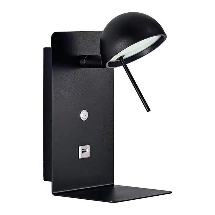 Nordic Tall Black | White LED Bedside Reading Wall Light with USB Port - Lighting.co.za