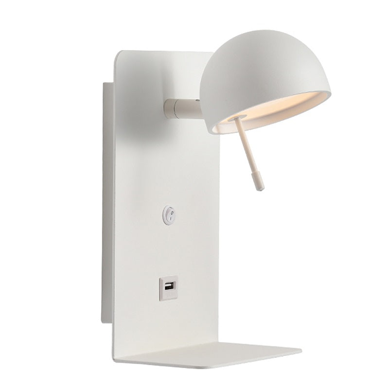 Nordic Tall Black | White LED Bedside Reading Wall Light with USB Port - Lighting.co.za