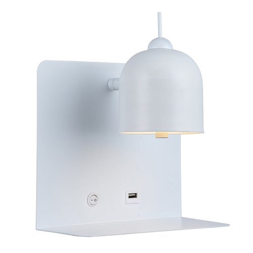 Novel White Shelf LED Bedside Reading Wall Light with USB - Lighting.co.za