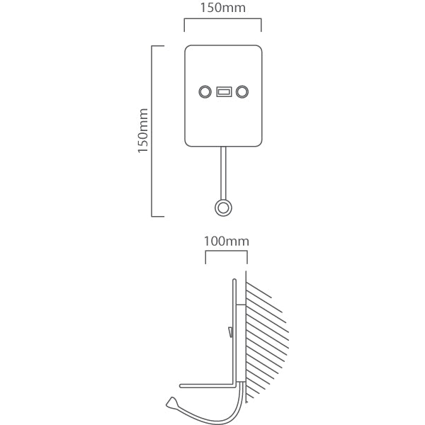 Nomad White LED Bedside Reading Wall Light with USB Port - Lighting.co.za