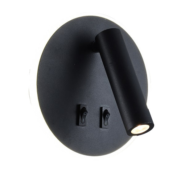Noe Round LED Bedside Reading Wall Light With Back Light - Lighting.co.za