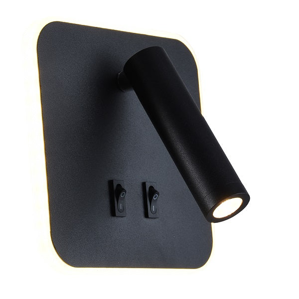 Noe Square LED Bedside Reading Wall Light With Back Light - Lighting.co.za