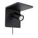 Ciglie LED Black Shelf Bedside Reading Wall Light with Wireless Charging - Lighting.co.za