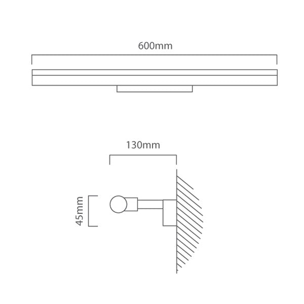 Vadumi 11 Watt LED 4000K Chrome Bathroom Mirror Wall Light - Lighting.co.za