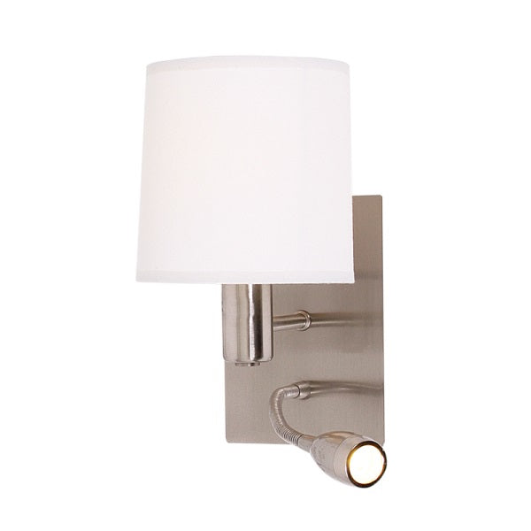 Tida Chrome And White Shade Bedside Reading Wall Light - Lighting.co.za