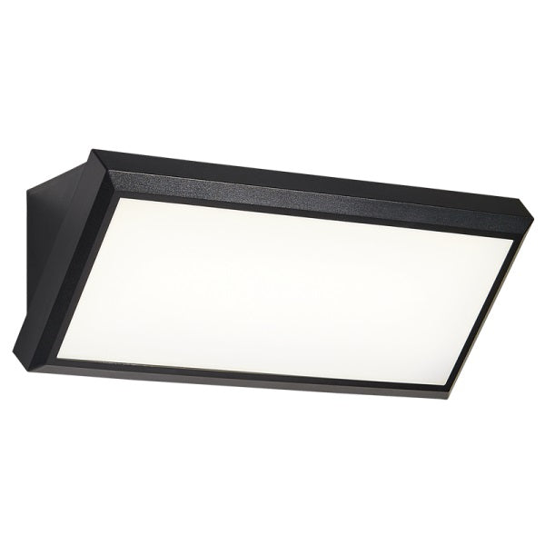 Verdel 12W LED Black Outdoor Polycarbonate Wall Light - Lighting.co.za