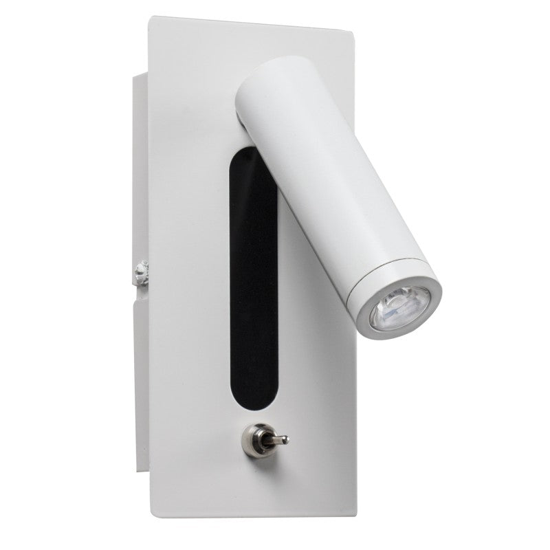 Vera 3W LED Chrome Or White Recessed Bedside Reading Wall Light - Lighting.co.za