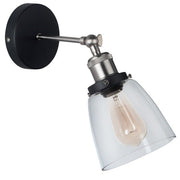 Bodo Black And Chrome Vintage Glass Wall Light - Fixed Lights - Lighting.co.za