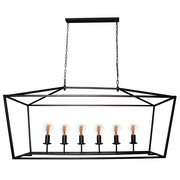 St Palais Black 6 | 8 Light Rectangular Lantern Pendant Light - Lighting.co.za