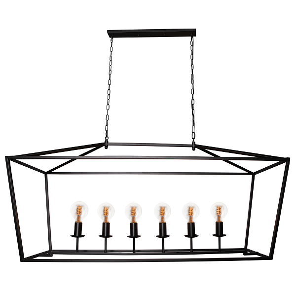 St Palais Black 6 | 8 Light Rectangular Lantern Pendant Light - Lighting.co.za
