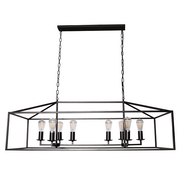 St Palais Black 6 | 8 Light Rectangular Lantern Pendant Light - Lighting.co.za