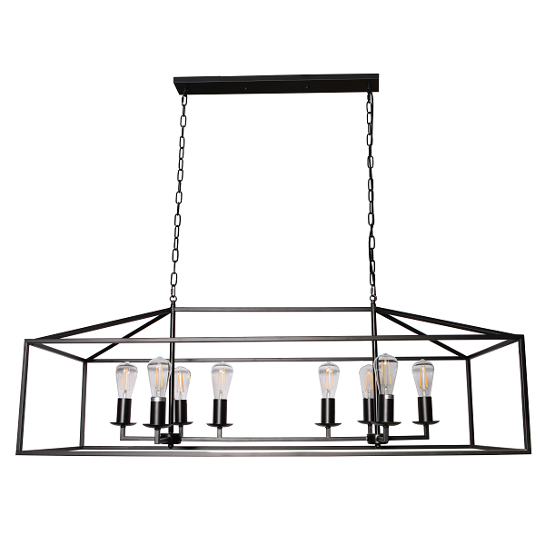 St Palais Black 6 | 8 Light Rectangular Lantern Pendant Light - Lighting.co.za