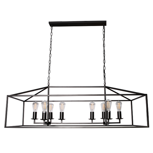 St Palais Black 6 | 8 Light Rectangular Lantern Pendant Light - Lighting.co.za