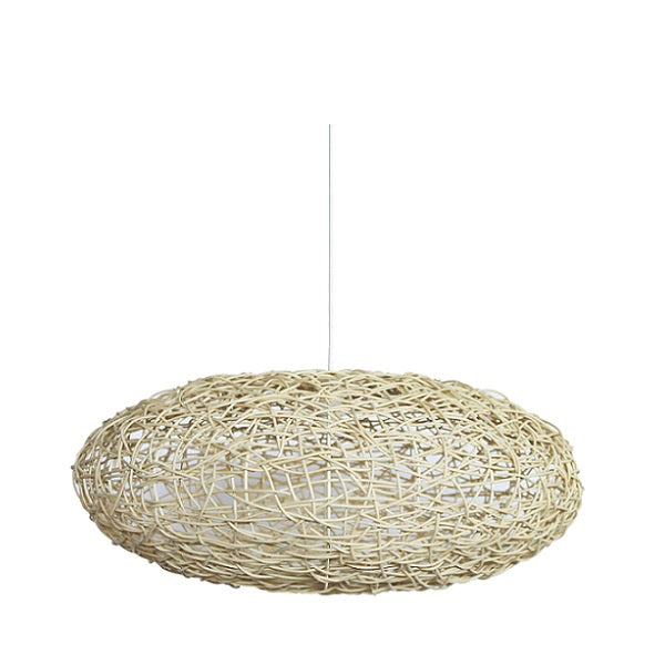 Gaia Woven Synthetic Cane Eclipse Pendant Light 2 Sizes - Lighting.co.za