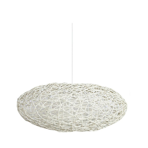 Gaia Woven Synthetic Cane Eclipse Pendant Light 2 Sizes - Lighting.co.za