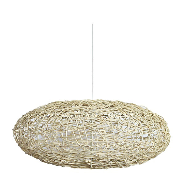 Gaia Woven Synthetic Cane Eclipse Pendant Light 2 Sizes - Lighting.co.za