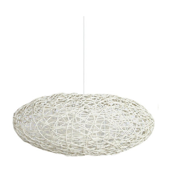 Gaia Woven Synthetic Cane Eclipse Pendant Light 2 Sizes - Lighting.co.za