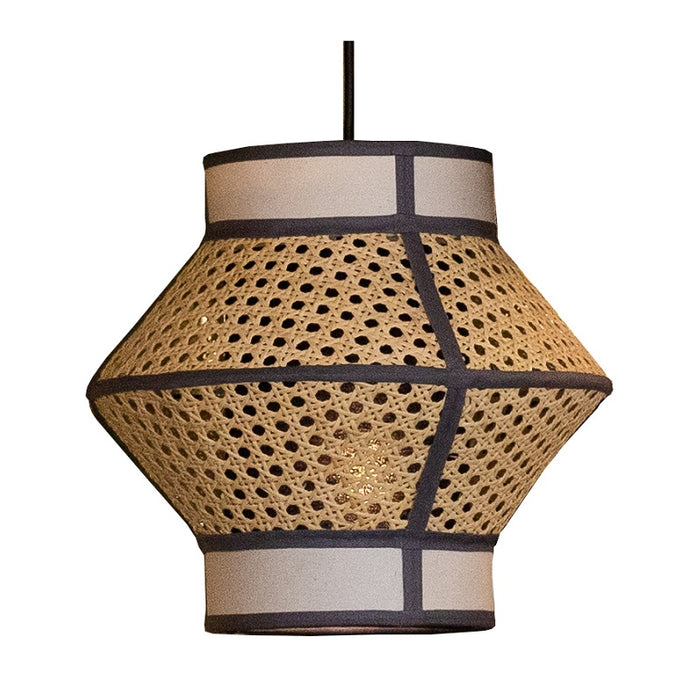 Cape Lux Lantern Natural Rattan Cane Shade Pendant Light 2 Sizes - Lighting.co.za