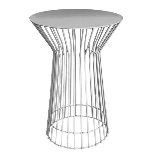 Alena Tall Black or White Drum Metal Side Table - Lighting.co.za