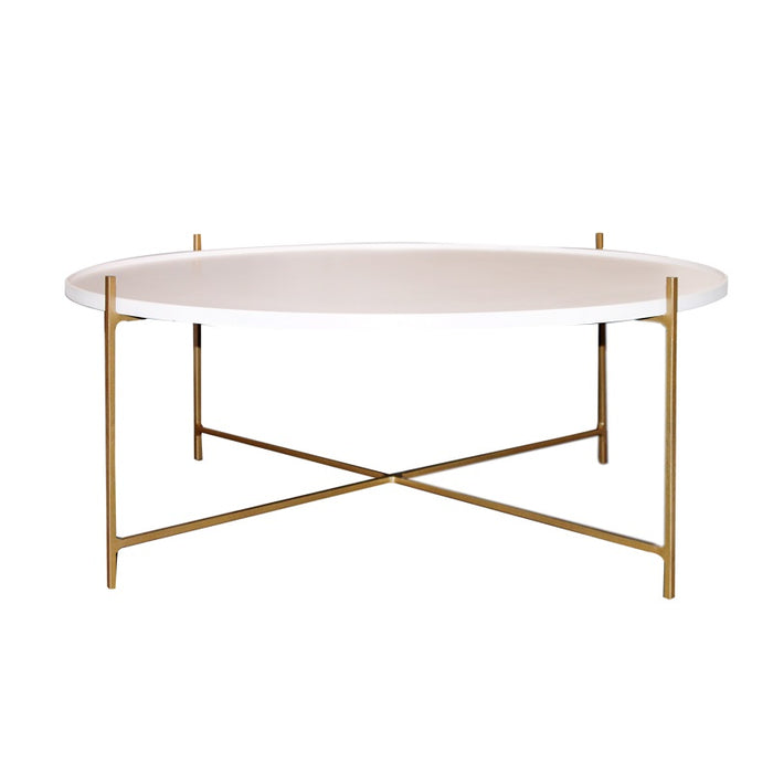 Floating White and Gold Coffee Table - Lighting.co.za