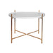 Floating White and Gold Side Table - Lighting.co.za