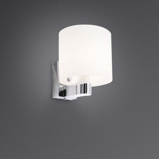 Warrior Chrome and White Round Glass Spazio Bathroom Wall Light - Lighting.co.za