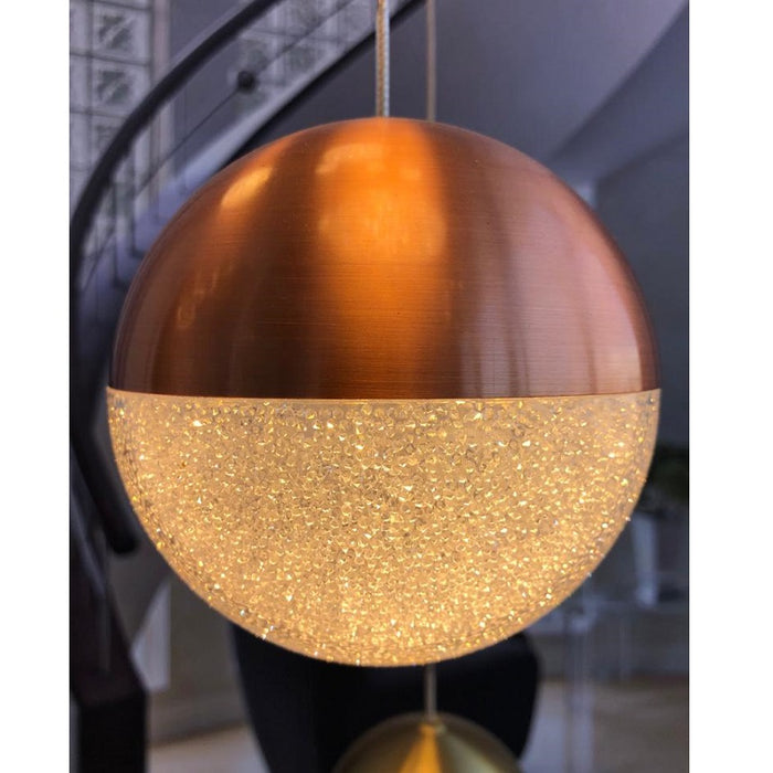 Matrix Mini LED Metal And Crystal Acrylic Ball Pendant Light - Lighting.co.za