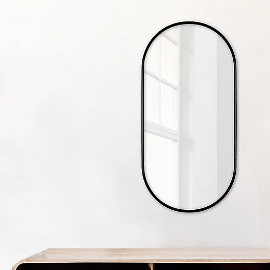 Pill Black Frame Wall Mirror 2 Sizes - Lighting.co.za