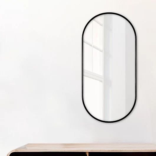 Pill Black Frame Wall Mirror 2 Sizes — Lighting.co.za
