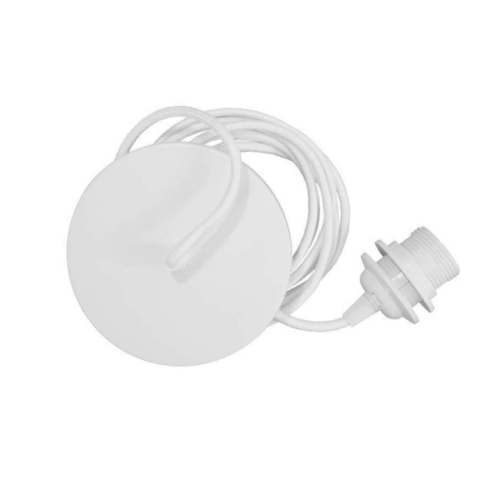 Black or White 3 Meter Cord Set with E27 Lamp Holder - Lighting.co.za