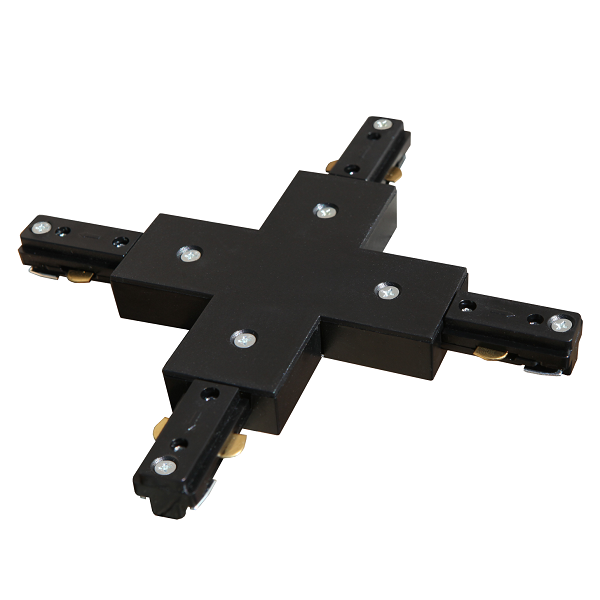 Track 3 Wire X Connector With Power Feed - Black Or White - Lighting.co.za