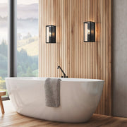 Amezola Black and Clear Glass Lantern Wall Light - Lighting.co.za