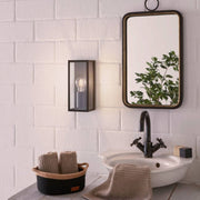 Amezola Black and Clear Glass Lantern Wall Light - Lighting.co.za
