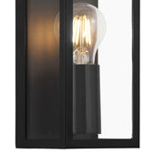 Amezola Black and Clear Glass Lantern Wall Light - Lighting.co.za