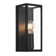 Amezola Black and Clear Glass Lantern Wall Light - Lighting.co.za